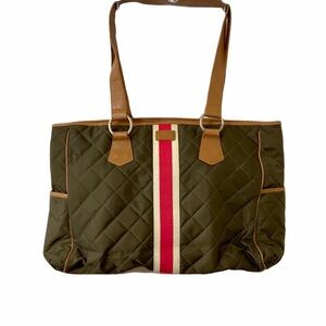 POUT Designer Baby Diaper Bag Quilted Large Brown